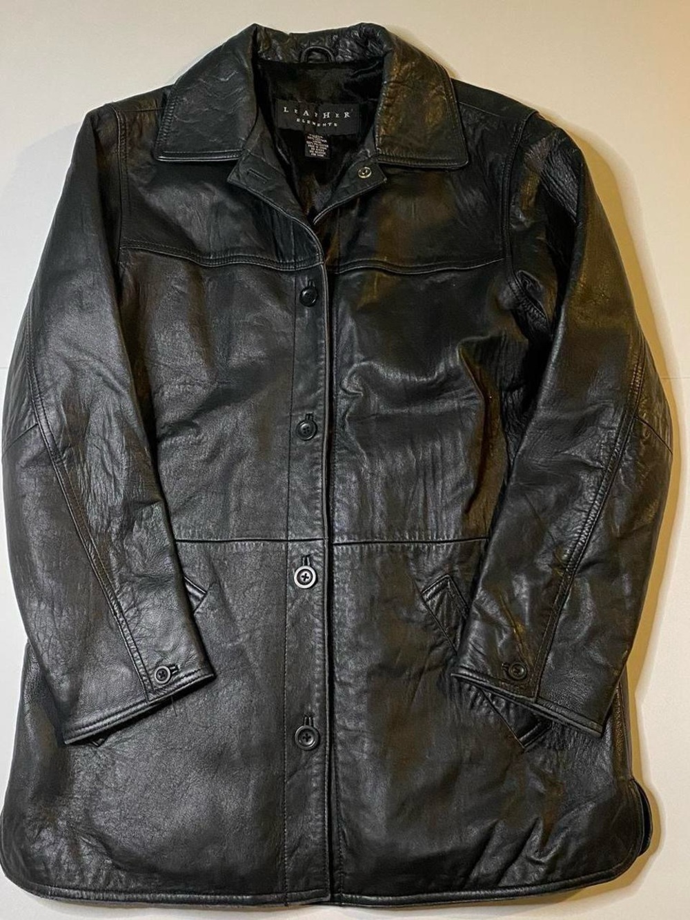 Leather Elements vintage black leather blazer